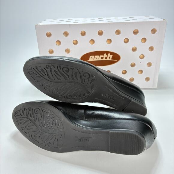 Earth Woodbury Wide Black Calf Leather Flat Slip On Sandal Women’s Size 10D - Picture 7 of 8
